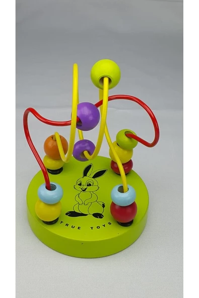 Ahşap Eğitici Koordinasyon Oyunu Mini Ahşap Helezon Yay Labirent Renkli Oyuncak (kırmızı,yeşil,mavi)