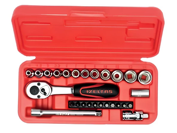 İzeltaş 1/4" Altı Köşe Lokma Anahtar Ve Bits Set 27 Parça