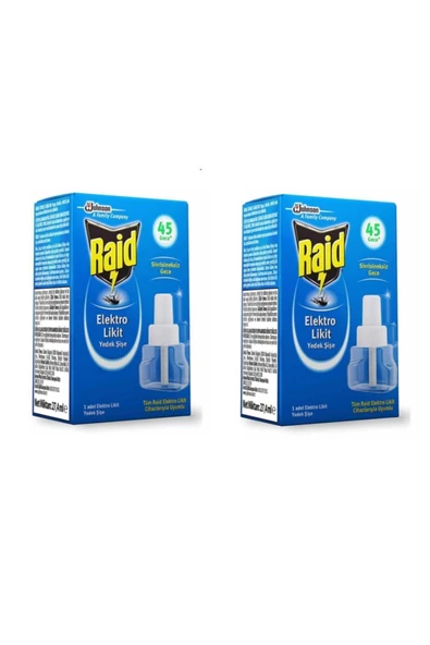 Raid Elektro Likit 45 Gece Etkili Yedek Şişe Sinek Savar 27,4 ml X 2 Adet Makina Uyumlu