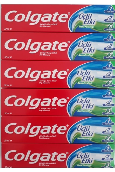 Colgate Üçlü Etkili Diş Macunu 50ml 6lı Paket