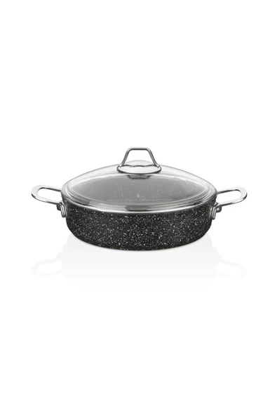 FALEZ Black line 3 Parça Granit Tencere Tava seti - 5