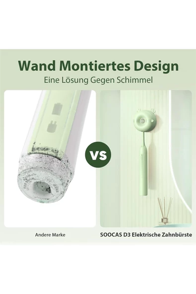 SOOCAS D3 Elektrikli Diş Fırçası,IPX8 Su Geçirmez, USB-C Hızlı Şarj, 4 Mod, UV Dezenfektan Kutusuyla - 6