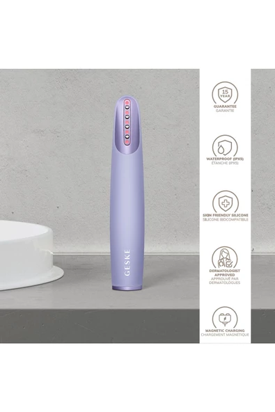 GESKE Titreşimli Kırmızı Led Terapili Sıkılaştırıcı Yüz Bakım Cihazı Skin Firming Wand - Resim 5