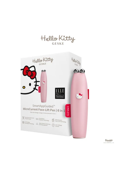 GESKE Hello Kitty Titreşimli Mikro Akım Yüz Sıkılaştırıcı Akıllı Kalem MicroCurrent Face Lift Pen
