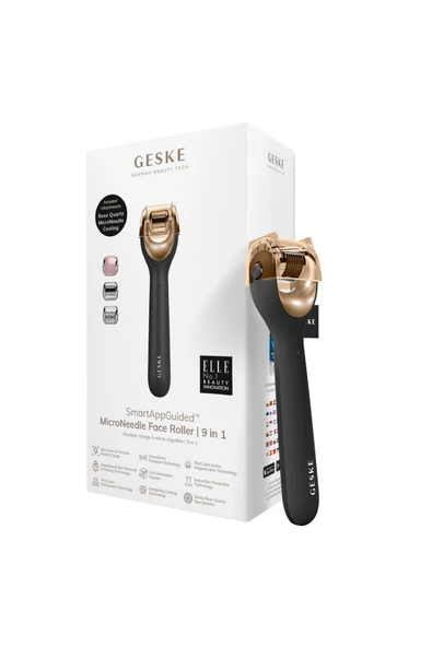 GESKE Mikro İğneli Buz Başlığı Pembe Kuvars Başlıklı Dermaroller Cihaz MicroNeedle Face Roller