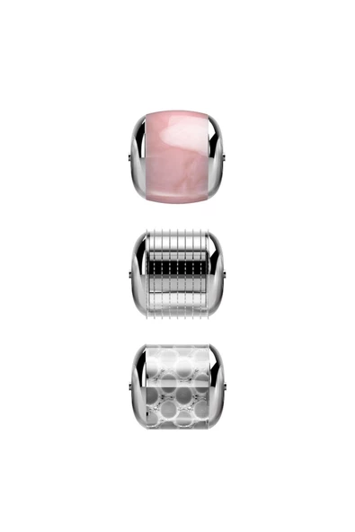 GESKE Mikro İğneli Buz Başlığı Pembe Kuvars Başlıklı Dermaroller Cihaz MicroNeedle Face Roller - Resim 4