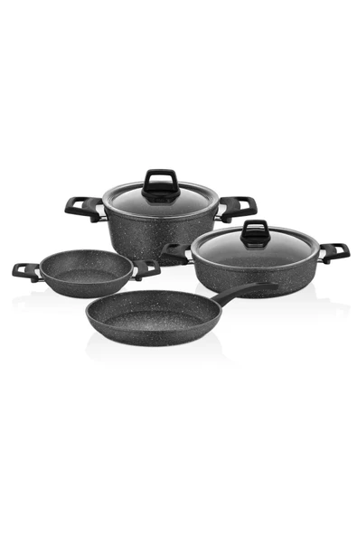 FALEZEV Falez Efes 6 Parça Granit Tencere Seti Antrasit - 2