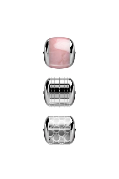 GESKE Mikro İğneli Buz Başlığı Pembe Kuvars Başlıklı Dermaroller Cihaz MicroNeedle Face Roller - 4