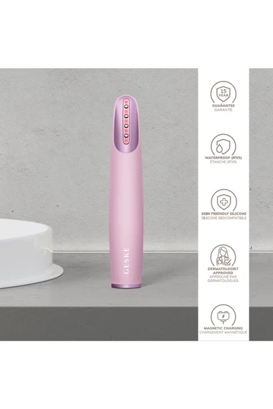 GESKE Titreşimli Kırmızı Led Terapili Sıkılaştırıcı Yüz Bakım Cihazı Skin Firming Wand - 3