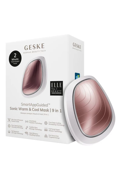 GESKE Titreşimli Soğutma ve Isıtmalı Led Terapili Yüz Maskesi Bakım Cihazı Sonic Warm Cool Mask