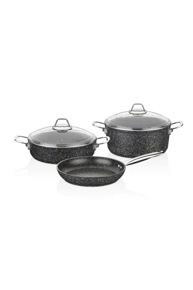 FALEZEV Falez Black Line Granit tencere Set 5 Parça