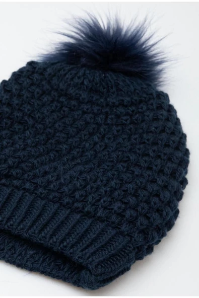 YAASE Kadın Ponponlu Tüylü Bere - 3