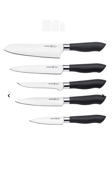 KORKMAZ Nero 6 Parça Bıçak Seti Ahşap Standlı - 2