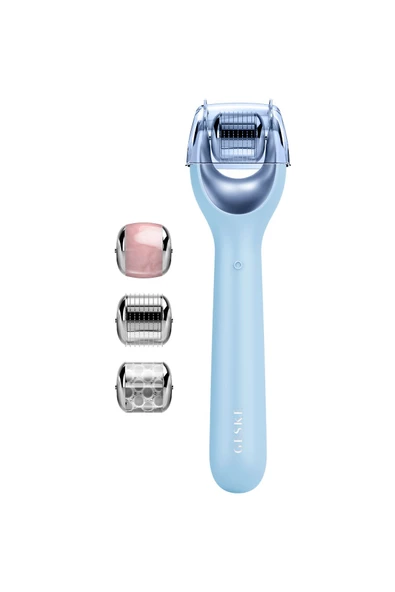 GESKE Mikro İğneli Buz Başlıklı Peme Kuvars Başlıklı Dermaroller Cihaz MicroNeedle Face Roller - 3