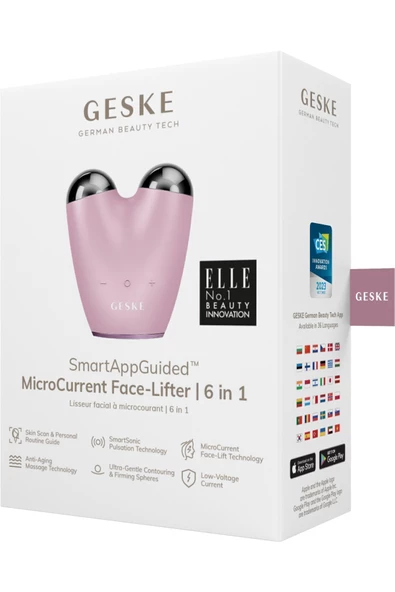 GESKE Micro Akım Yüz Kaldırma Cıhazı | Micro Current Face-lifter 6 In 1 (PEMBE) - 6