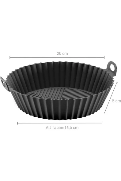 KORKMAZ Airfryer Silikon Pişirme Kabı 2 adet ( 1 kırmızı 1 siyah ) - 4