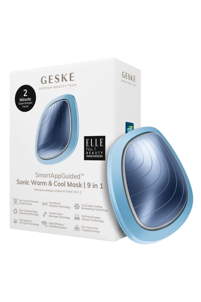 GESKE Titreşimli Soğutmalı ve Isıtmalı Led Terapili Yüz Maskesi  Bakım Cihazı Sonic Warm Cool Mask