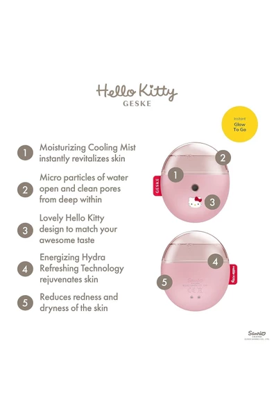 GESKE Hello Kitty Buharlı Cilt Nemlendirici ve Yenileyici Yüz Bakım Cihazı Facial Hydration Refresher - 4