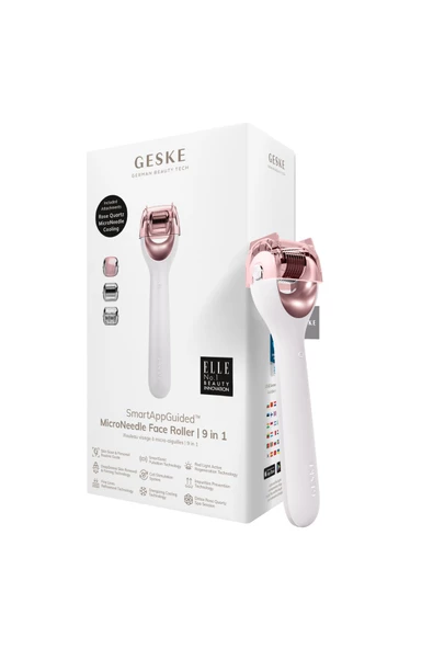 GESKE Mikro İğneli Buz Başlığı Pembe Dermaroller Cihaz MicroNeedle Face Roller ürün görseli