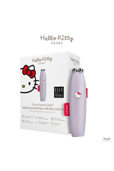 GESKE Hello Kitty Titreşimli Mikro Akım Sıkılaştırıcı Akıllı Kalem MicroCurrent Face Lift Pen