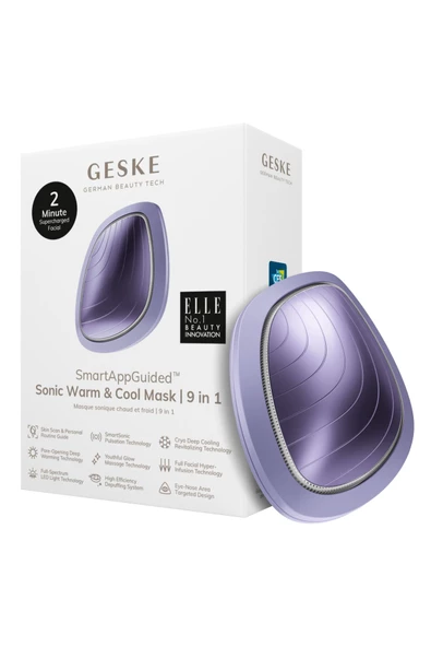 GESKE Titreşimli Soğutma ve Isıtmalı Led Terapili Yüz Maskesi Bakım Cihazı Sonic Warm Cool Mask