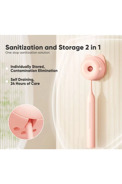 SOOCAS ELEKTRİKLİ DİŞ FIRÇASI & UVC STERİLİZASYON KUTUSU PEMBE - 8