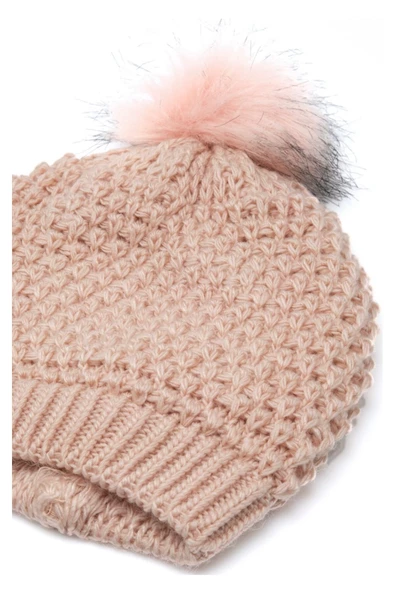 YAASE Kadın Ponponlu Tüylü Bere - 3