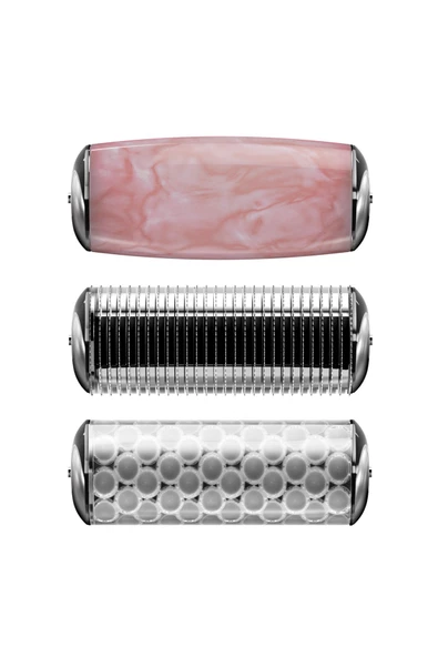 GESKE  Mikro İğneli, Buz Başlığı, Pembe Kuvars Başlıklı Dermaroller MicroNeedle Face & Body Roller - Resim 5