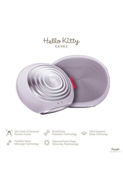 GESKE Hello Kitty Titreşimli Yüz Temizleme ve Isılı Masaj Cihazı  Sonic Thermo Facial Brush - 2