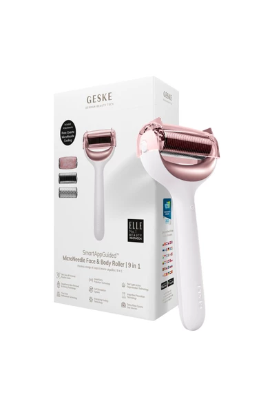GESKE  Mikro İğneli, Buz Başlığı, Pembe Kuvars Başlıklı Dermaroller MicroNeedle Face & Body Roller ürün görseli 1