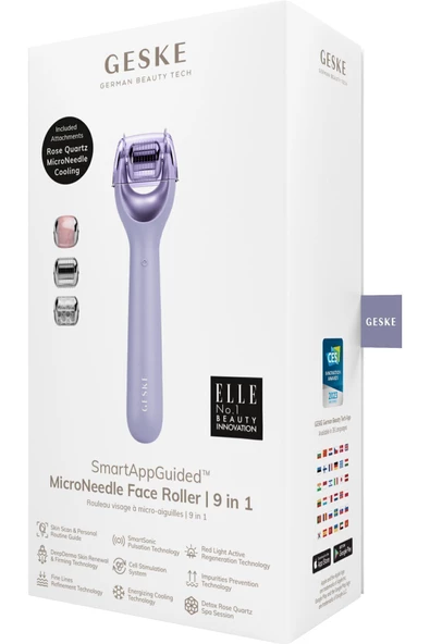 GESKE  Mikro İğneli, Buz Başlığı, Pembe Kuvars Başlıklı Dermaroller Cihaz MicroNeedle Face Roller - 6