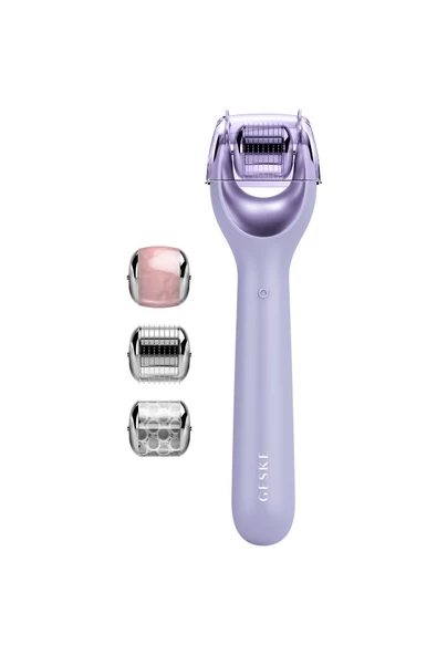 GESKE  Mikro İğneli, Buz Başlığı, Pembe Kuvars Başlıklı Dermaroller Cihaz MicroNeedle Face Roller - 1