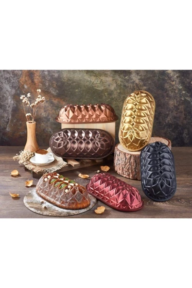 FALEZ Tutku 30x15x7 Cm Baton Döküm Kek Kalıbı Gold - 2