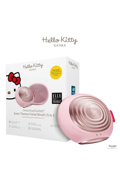 GESKE Hello Kitty Titreşimli Yüz Temizleme ve Isılı Masaj Cihazı Sonic Thermo Facial Brush