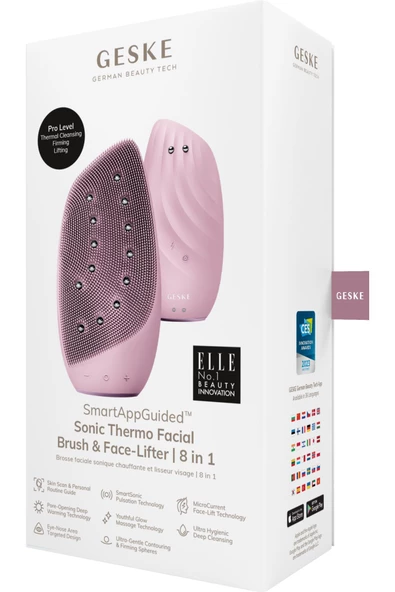 GESKE Titreşimli Mikro Akım Termal Yüz Temizleme ve Cilt Sıkılaştırıcı Cihaz  Sonic Thermo Facial Brush Face-Lifter - 6