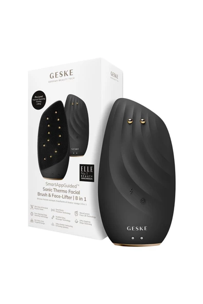 GESKE Titreşimli Mikro Akım Termal Yüz Temizleme ve Cilt Sıkılaştırıcı Cihaz   Sonic Thermo Facial Brush Face-Lifter