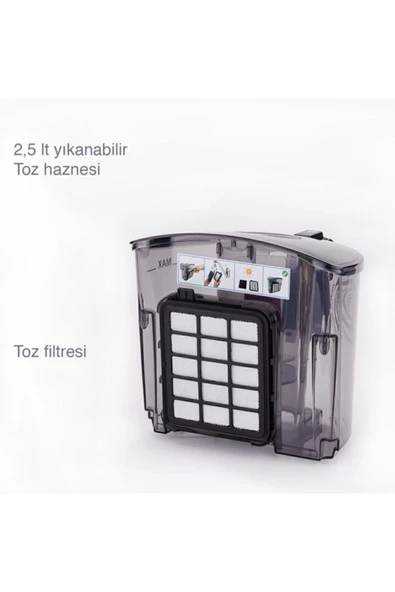 KORKMAZ Merisa Cosmos Trendy Siyah Elektrikli Süpürge A901 - Resim 2