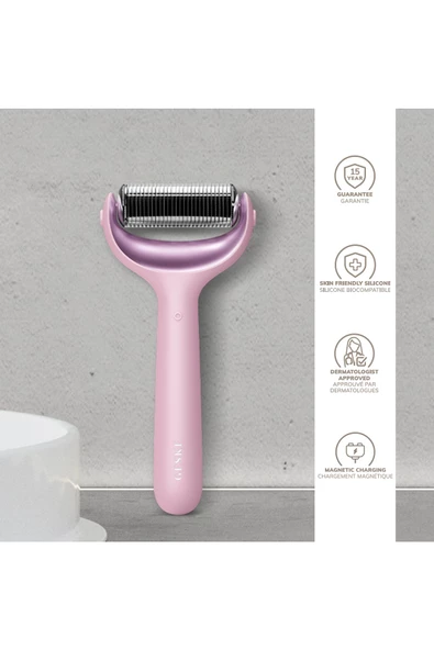 GESKE  Mikro İğneli, Buz Başlığı, Pembe Kuvars Başlıklı Dermaroller MicroNeedle Face & Body Roller - 3