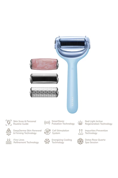 GESKE  Mikro İğneli, Buz Başlığı, Pembe Kuvars Başlıklı Dermaroller MicroNeedle Face & Body Roller - 3