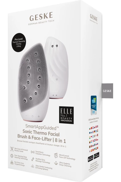 GESKE Titreşimli Mikro Akım Termal Yüz Temizleme ve Cilt Sıkılaştırıcı Cihaz Sonic Thermo Facial Brush Face-Lifter - 6