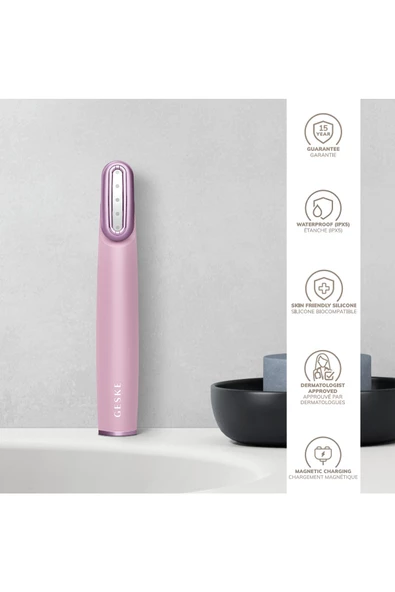 GESKE Titreşimli Döner Başlıklı Led Terapili Cilt Sıkılaştırıcı Yüz Bakım Cihazı  Rotatable Head Skin Firming Wand - Resim 3