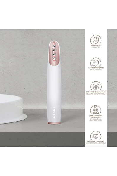 GESKE Titreşimli Kırmızı Led Terapili Sıkılaştırıcı Yüz Bakım Cihazı Skin Firming Wand - 3
