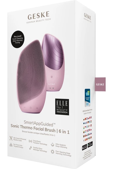 GESKE  Titreşimli Yüz Temizleme ve Isılı Masaj Cihazı  Sonic Thermo Facial Brush - Resim 6
