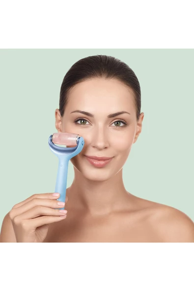 GESKE  Mikro İğneli, Buz Başlığı, Pembe Kuvars Başlıklı Dermaroller MicroNeedle Face & Body Roller - 5