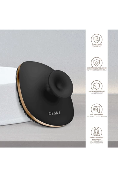 GESKE Metal Detaylı Yumuşak Silikonlu Vücut Temizleme Fırçası  Body Brush - Resim 3