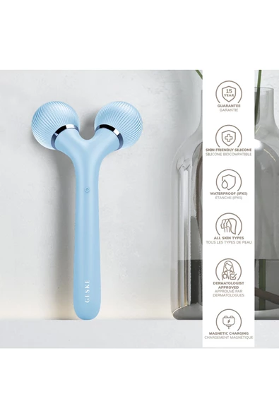 GESKE Titreşimli Yüz Şekillendirici ve Vücut Bakım Roller Cihazı Sonic Facial & Body Roller - 3