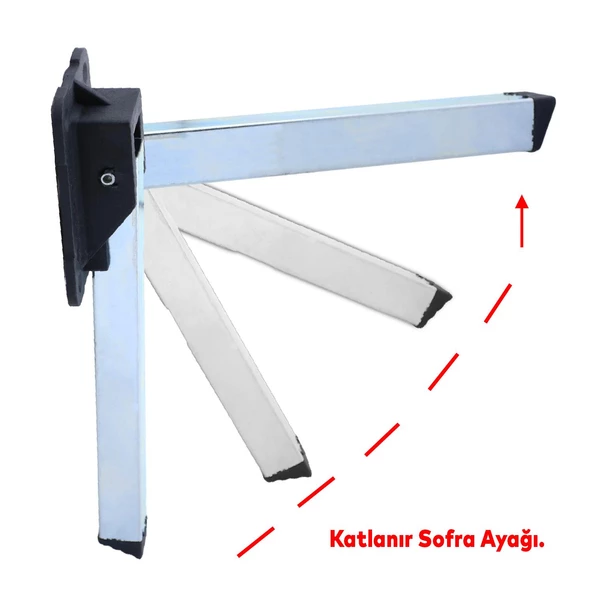 Sofra Ayağı 25 cm Metal 4 Adet Plastik Siyah Taban Katlanır Yer Sofrası Sini Altı Mobilya Ayak Masa - 3