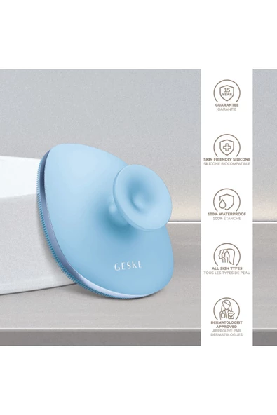 GESKE Metal Detaylı Yumuşak Silikonlu Vücut Temizleme Fırçası  Body Brush - Resim 3