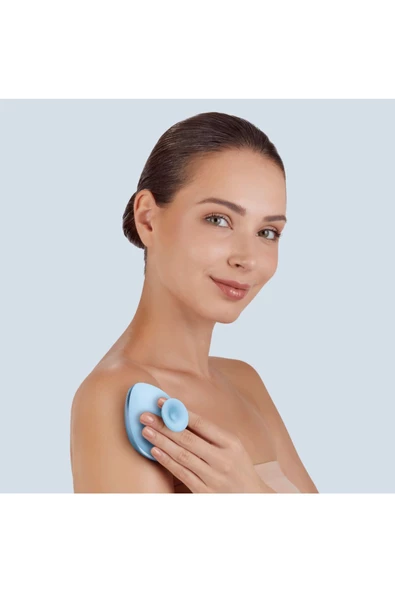 GESKE Metal Detaylı Yumuşak Silikonlu Vücut Temizleme Fırçası  Body Brush - Resim 4