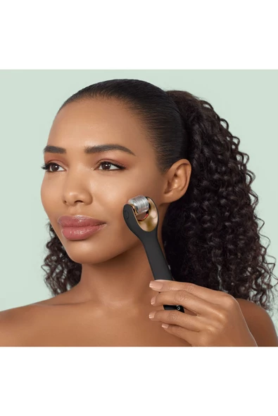 GESKE  Mikro İğneli, Buz Başlığı, Pembe Kuvars Başlıklı Dermaroller Cihaz MicroNeedle Face Roller - 4